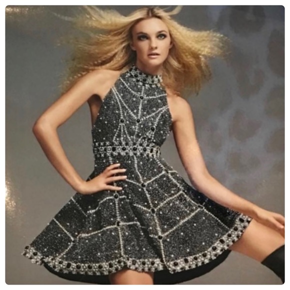 ALICE +OLIVIA Hollie Crystal Pearl Embellished Dress - Picture 3 of 15